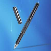 齐心(Comix)0.5mm黑色中性笔考试签字笔 碳素黑笔 ST精钢尖锥头 12支/盒GP125