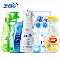 蓝月亮 洗洁精1kg+2瓶卫诺洁厕液500g+[天星]清新柠檬油克500g+机洗绝配(660g梅洁净瓶+600g梅洁净袋