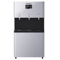 泉界 商用直饮水机净水机一体办公室直饮机净化加热一体工厂大型净水器QJ-3WE60一开一冰一直饮 银色 BDZSSC