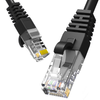 神盾卫士超五类网线CAT5e百兆非屏蔽双绞线宽带连接线工程家装成品网络跳线黑色0.5米SBC5-05F BDZSSC