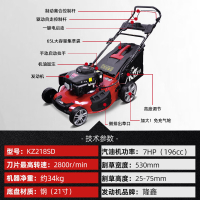 凯姿 电启动割草机汽油机隆鑫动力除草机21寸自走草坪修剪推草机打草机 KZ218SD