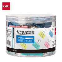 得力 DP701省力长尾票夹1#夹宽50MM(混)(12个/筒) 5筒 CQJYS