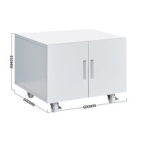 天迎打印机柜办公 矮柜打印纸储存柜复印机可移动450高暖白款