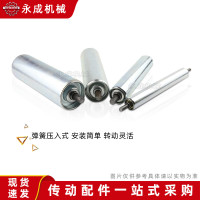 镀锌管托辊无动力滚筒辊筒输送机带流水线胶辊传送带滚轴38全规格 镀锌直径38*管长700*总长75