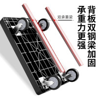 好嘉居 折叠平板手推车手推拉货搬运小拖车装修工厂 72*46双管加固4寸黑色轻音轮500斤
