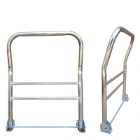 Soumiety手推车平板车不锈钢把手搬运车折叠扶手小推车活动把配件加厚拉手 外宽44cm孔距41cm不锈钢把手高度