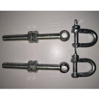 丽田工程三轮车后门挂钩电动斗车配件上料车货箱后门勾子翻斗车自卸钩 丝杆带卸扣一对