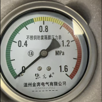 紫光云 不锈钢耐腐隔膜氯气专用压力表1.6MPa