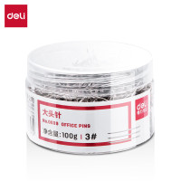 得力(deli) 0039 3号 27mm 100g/盒 大头针 (计价单位:盒) 银色