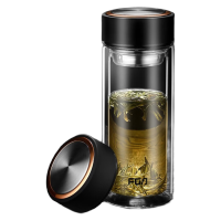 富光(FUGUANG) WFB1020-500 500ml黑 双层玻璃杯 (计价单位:个) 黑色