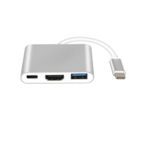 酷比客(L-CUBIC) LCCPUCHAFP Type-C 转HDMI+HUB+供电转接线 (计价单位:根) 银色