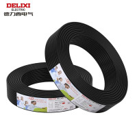 德力西 RVV三芯护套线软线4平方黑色家装家用铜芯电线100米