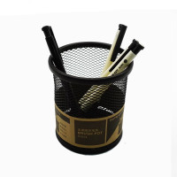 欧标(MATE-1ST) B2828 8*10 金属网格 金属圆形笔筒 (计价单位:个) 黑色