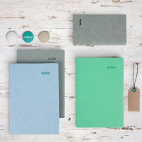 得印(befon) 9879 A6 100页/本 平纹平装 PU皮面 笔记本 绿色