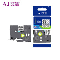 艾洁(AJ) PL-161打印量36mm*8m透明底黑字适用兄弟PT-1010;1100CH;1280;1400TZe-