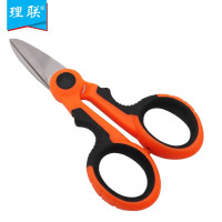 理联 251001 14.5cm*7.5cm 凯夫拉锯齿快利剪刀 (计价单位:把) 黑橙色