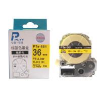 普贴(PUTY) PTE-661 36mm 标签机色带 1.00 个/盒 (计价单位:盒) 黄底黑字