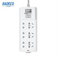 宝克(BAOKE) K213 3米 六插位 总控开关 接线板 (计价单位:个) 白色