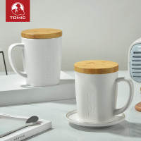 特美刻(TOMIC) 1BPM1317 520ml 带盖 马克骨瓷水杯 马克杯 (计价单位:个) 白色