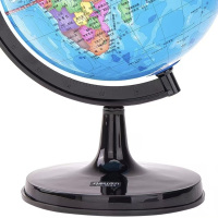 得力精密双轴旋转世界地球仪触感光滑桌面装饰教学工具夜光设计