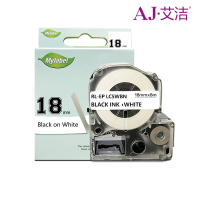 艾洁(AJ) 18mm打印量18mm*8m白底黑字适用EPSONLW400;LW700;LW600P;LW1000PLK