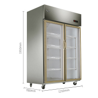 澳柯玛 VC-880D 895L 双门冷藏保鲜 电冰箱 (计价单位:台) 不锈钢原色