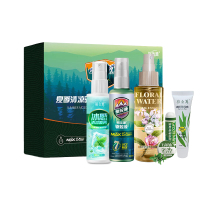 裕金源 夏季清凉驱蚊套装 臻选 6件套(驱蚊液110ml+植萃舒缓香氛花露水120ml+冰感清凉喷雾110ml+ 薄荷膏