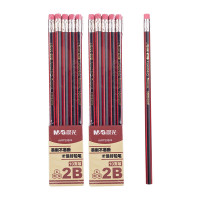 晨光 M&G 带橡皮红黑色木质铅笔 AWP30804 2B 10支/盒 (大包装) 盒