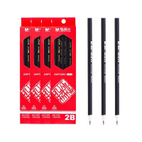 晨光 M&G 原木铅笔六角木质铅笔 AWP33901 2B (黑色) 12支/盒 盒