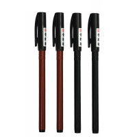 晨光 M&G 拔帽纤维软毛笔签字笔 AWB23401 长度160mm (黑色) 5支/组  1组