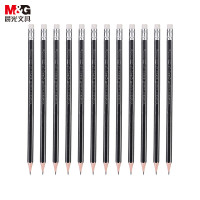 晨光 M&G 银黑色抽条笔杆HB铅笔 AWP30801 HB 12支/盒 (大包装) 盒