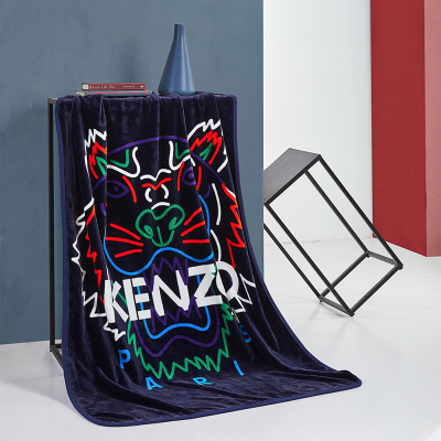 Kenzo炫彩虎头毯(蓝)