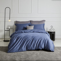 LOVO 卡斯帕全棉60支 贡缎四件套 蓝色 200*230cm