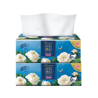 清风花萃臻品有香款抽纸 4层80抽4包 S码 厚实细腻抽取式面巾纸BR41SHC2