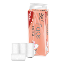 洁柔Face粉色压花无芯卷纸卫生纸4层70g*10卷 单提装*2提