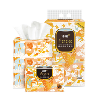 洁柔抽纸油画4层加厚90抽4包沙龙香氛艺术巴黎&艺术家联名面巾纸 2提装