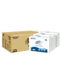 清风纸巾商用三折压花擦手纸200张/包单包洗手间用纸B913A1S