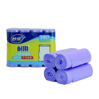 妙洁平底垃圾袋小号4卷装140只