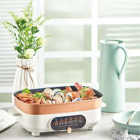 苏泊尔(SUPOR) 多用途锅家用多功能火锅电蒸锅网红锅电烧烤锅电火锅电煮锅一体煎烤机JD3424D08 白色