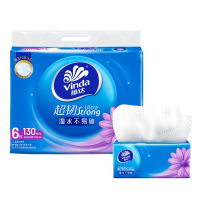 维达抽纸 超韧3层130抽*6包*2提(12包)S码 湿水不易破 卫生纸 纸巾 餐巾纸 纸抽