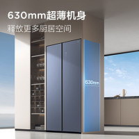 TCL 对开门冰箱 R557P8-S晶釉蓝557升大容量 玻璃面板风冷无霜纤薄机身深冷速冻多点离子杀菌养鲜