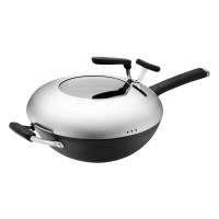 爱仕达(ASD)炒锅新三代旋风不锈无涂层精铁锅34cm煤燃气明火专用CF34M2Q