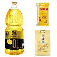 金龙鱼米面粮油家用套餐(零反式葵花仁油1.5L+御品珍珠米2.5KG+御品麦芯粉2.5KG)