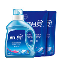 机洗洗衣液小礼包 蓝月亮薰衣草亮白增艳洗衣液1kg瓶+蓝月亮薰衣草亮白增艳洗衣液袋装1kg*2(实惠装)