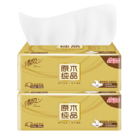 清风(Breeze)抽纸原木纯浆金装M号3层100抽*2包