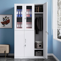 百业青更衣柜拆装铁皮柜办公柜文件柜储物柜员工柜寄存柜鞋柜1800*420*970mm