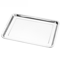 鲁宝 304不锈钢长方形托盘 加深餐盘 50*35*4.8cm