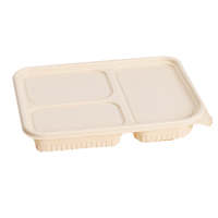 君子风三格餐盒淀粉基米黄色70*41*54.5cm 200套/箱