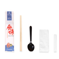 君子风 一次性餐包四件套(筷子牙签纸巾勺子 )纸膜 800包/箱