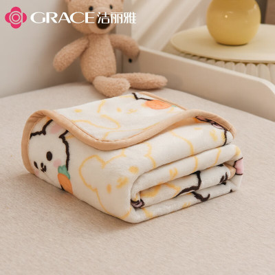 洁丽雅(grace) 披搭毯兔元素毯-幸运兔